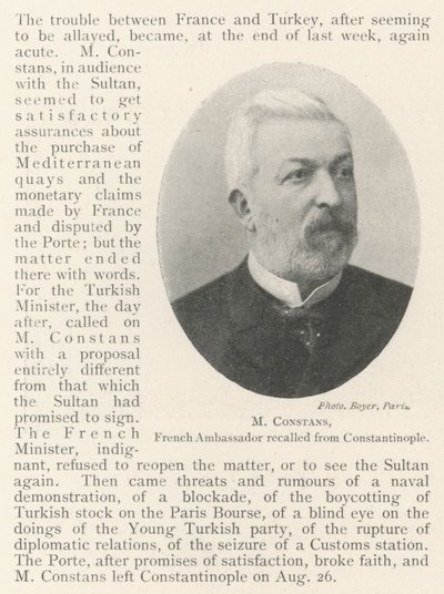 M. Constans, ambassadeur français rappelé de Constantinople - English Photographer