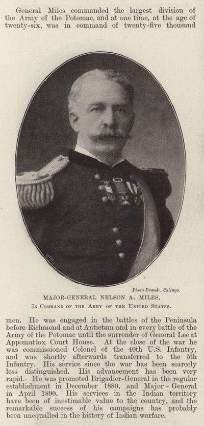 Major-Général Nelson A Miles, commandant de l
