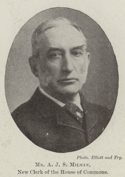 M. A J S Milman, nouveau greffier de la Chambre des communes - English Photographer