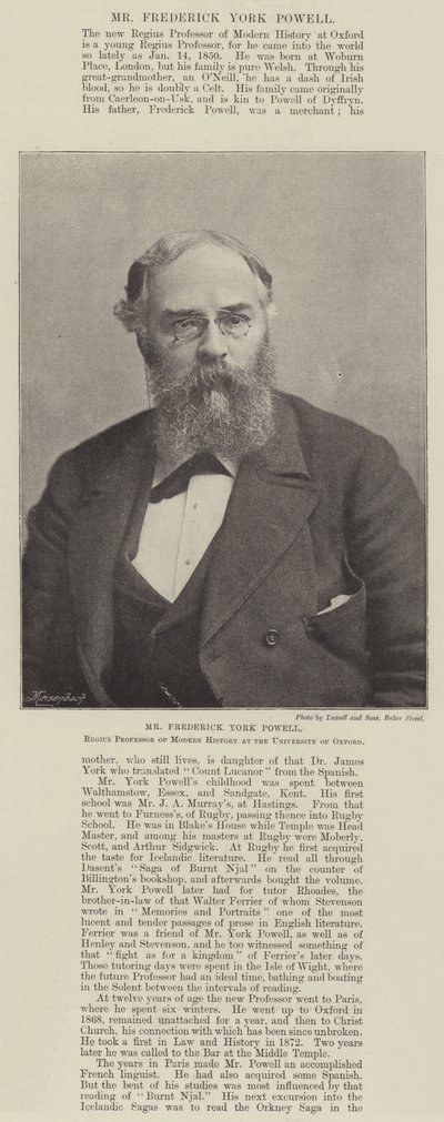 M. Frederick York Powell, professeur régent d