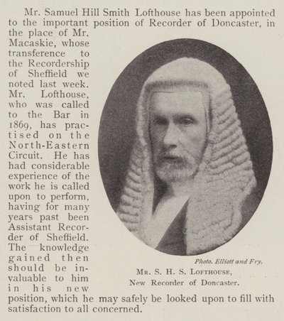 M. S H S Lofthouse, nouveau greffier de Doncaster - English Photographer