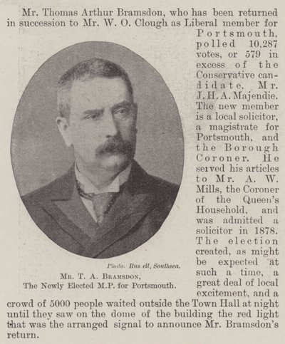 M. T A Bramsdon, le nouveau député élu de Portsmouth - English Photographer