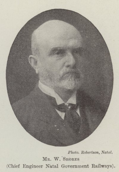 M. W Shores, ingénieur en chef des chemins de fer du gouvernement du Natal - English Photographer