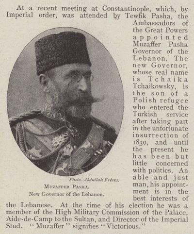 Muzaffer Pacha, nouveau gouverneur du Liban - English Photographer