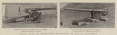 Canons navals sur montures improvisées en usage à Ladysmith - English Photographer
