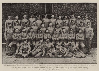 En route pour le front, télégraphistes qualifiés des 24e volontaires de fusiliers du Middlesex, corps de la poste militaire - English Photographer