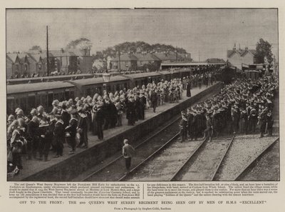 En route pour le front, le 2e régiment de la Reine du Surrey occidental vu par les hommes du H.M.S. Excellent - English Photographer
