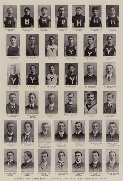 Oxford et Cambridge contre Harvard et Yale, les équipes concurrentes - English Photographer