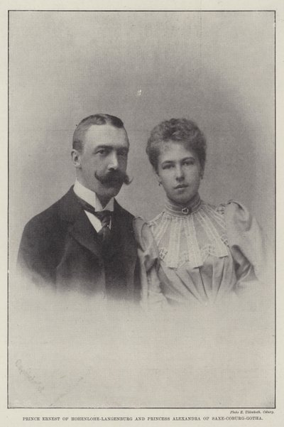 Prince Ernest de Hohenlohe-Langenburg et princesse Alexandra de Saxe-Cobourg-Gotha - English Photographer
