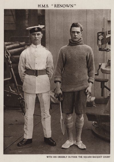Prince de Galles avec son ordonnance à bord du HMS Renown - English Photographer