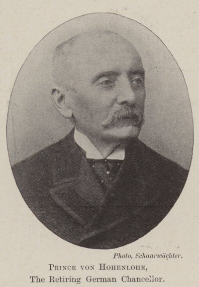 Prince von Hohenlohe, chancelier allemand sortant - English Photographer