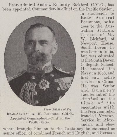 Contre-amiral A K Bickford, CMG, nommé commandant en chef de la station du Pacifique - English Photographer