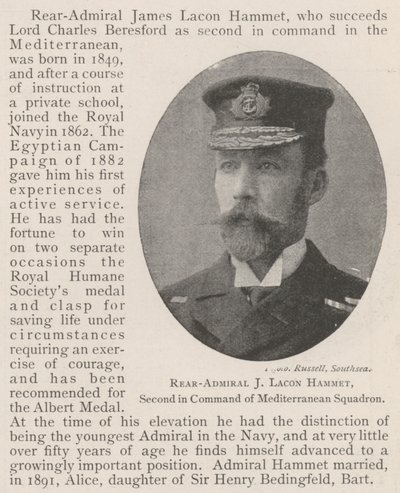 Contre-amiral J Lacon Hammet, second commandant de l