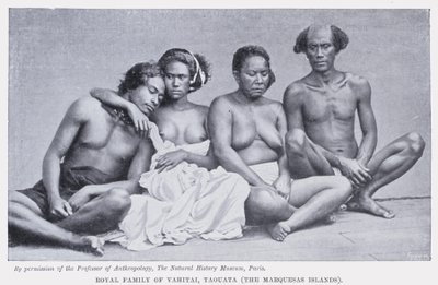 Famille royale de Vahitai, Taouata, les îles Marquises (photo n/b) - English Photographer