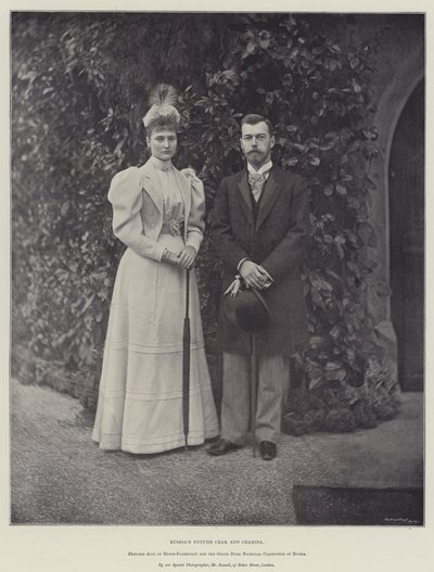 Le futur tsar et tsarine de Russie, la princesse Alix de Hesse-Darmstadt et le grand-duc Nicolas, tsarévitch de Russie - English Photographer