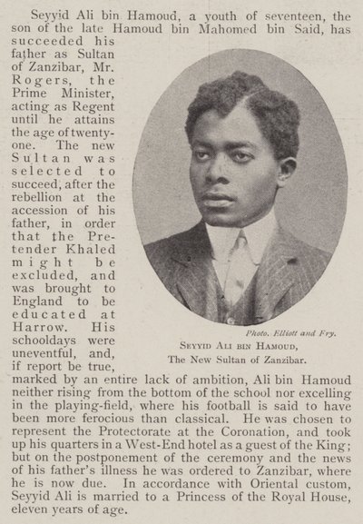 Seyyid Ali bin Hamoud, le nouveau sultan de Zanzibar - English Photographer