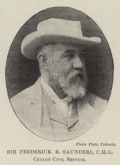 Sir Frederick R Saunders, CMG, service civil de Ceylan - English Photographer