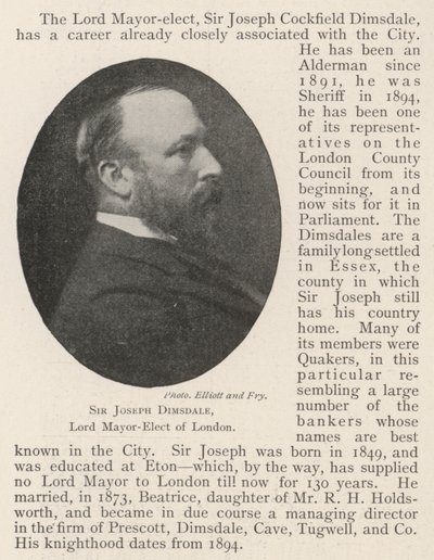 Sir Joseph Dimsdale, Lord Maire-élu de Londres - English Photographer