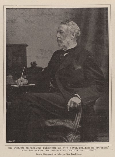 Sir William MacCormac, président du Royal College of Surgeons, qui a prononcé l