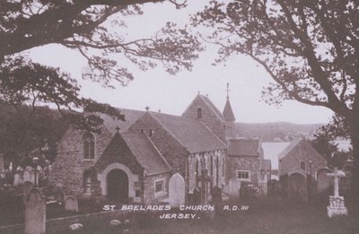 Église Saint-Brelade, 1111 après J.-C., Jersey (photo n/b) - English Photographer