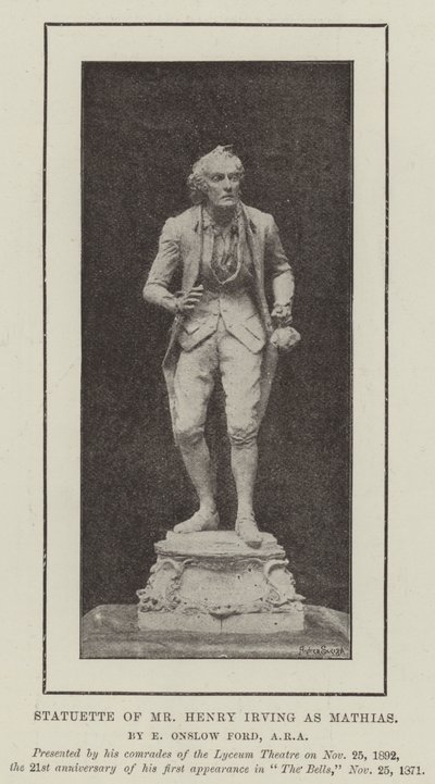 Statuette de M. Henry Irving en Mathias - English Photographer