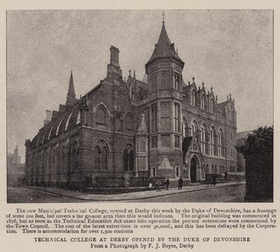 Collège technique à Derby inauguré par le duc de Devonshire - English Photographer