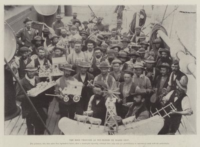 Le prisonnier boer comme fabricant de jouets à bord du navire - English Photographer
