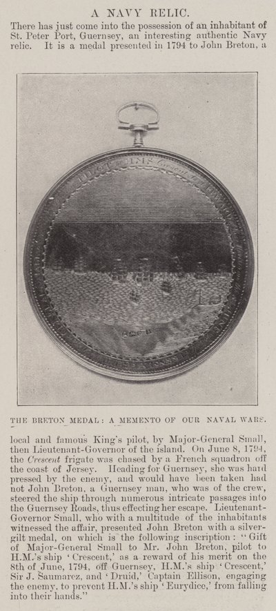 La Médaille Bretonne, un Souvenir de Nos Guerres Navales - English Photographer