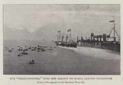 Le Calais-Douvres, avec Sa Majesté à bord, quittant Folkestone - English Photographer