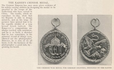 La médaille de guerre chinoise pour les soldats allemands, conçue par le Kaiser - English Photographer