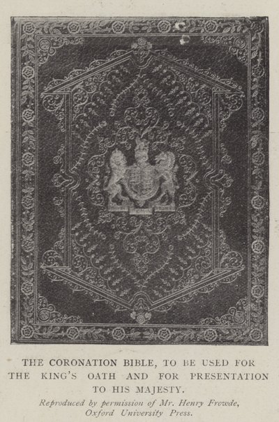 La Bible du couronnement, à utiliser pour le serment du roi et pour la présentation à Sa Majesté - English Photographer