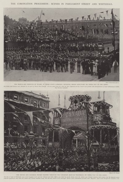 La procession du couronnement, scènes dans Parliament Street et Whitehall - English Photographer