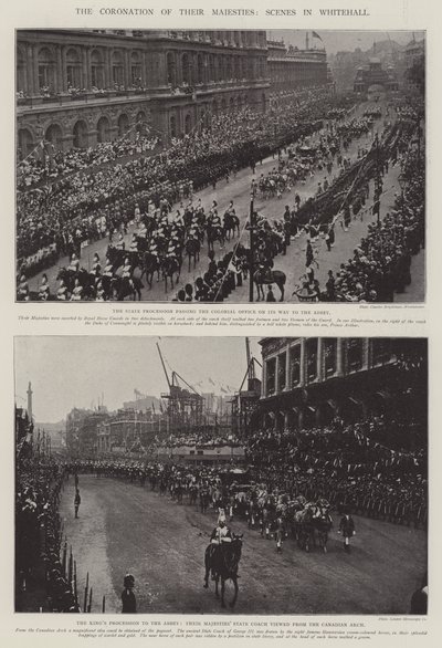 Le couronnement de leurs majestés, scènes à Whitehall - English Photographer
