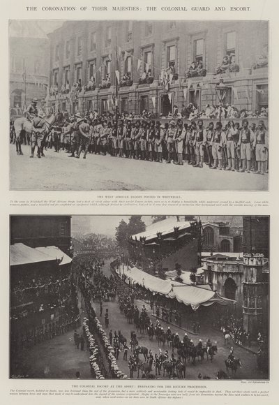 Le couronnement de leurs majestés, la garde coloniale et l