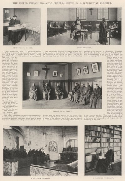 Les ordres monastiques français exilés, scènes dans un cloître bénédictin - English Photographer