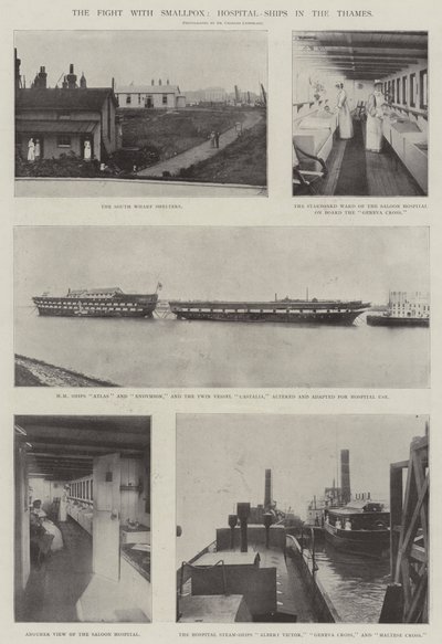 La lutte contre la variole, navires-hôpitaux sur la Tamise - English Photographer