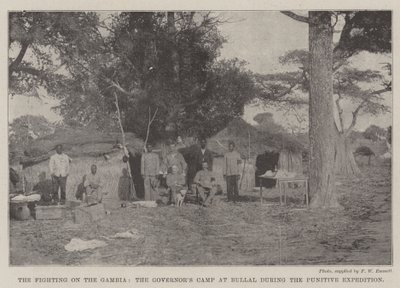 Les combats sur le Gambia, le camp du gouverneur à Bullal pendant l