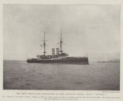 Le premier cuirassé de première classe du règne du roi Édouard, HMS Russell - English Photographer