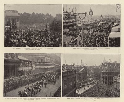 Les princes étrangers passant à Hyde Park Corner, Sir Wilfrid Laurier, GCMG, premier ministre du Canada, et l