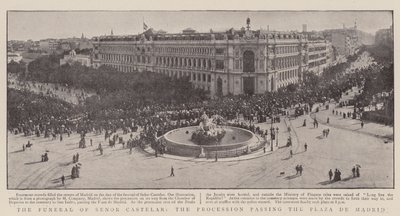 Les funérailles de Senor Castelar, le cortège passant par la Plaza de Madrid - English Photographer