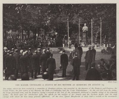 Le Kaiser dévoilant une statue de sa mère à Homburg le 19 août - English Photographer