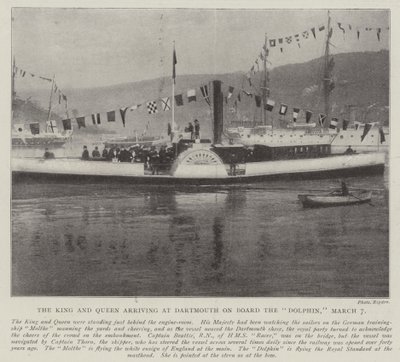 Le roi et la reine arrivant à Dartmouth à bord du Dolphin, 7 mars - English Photographer