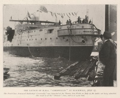 Le lancement du HMS Cornwallis à Blackwall, 17 juillet - English Photographer