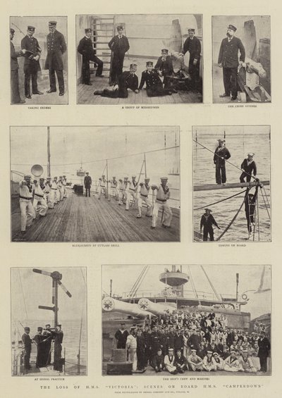 La perte du HMS Victoria, scènes à bord du HMS Camperdown - English Photographer