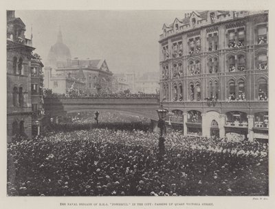 La Brigade Navale du HMS Powerful dans la ville, passant par Queen Victoria Street - English Photographer