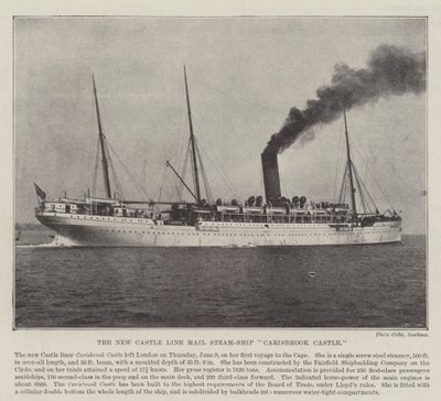 Le nouveau paquebot postal de la ligne Castle, Carisbrook Castle - English Photographer