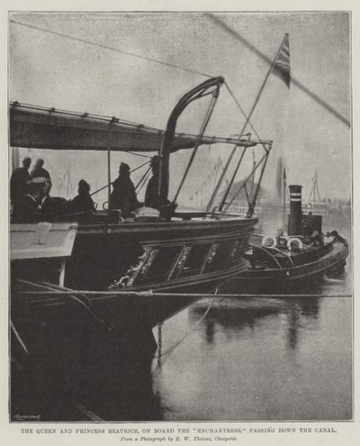 La reine et la princesse Béatrice, à bord de l