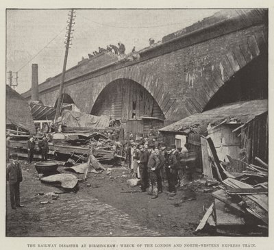 La catastrophe ferroviaire à Birmingham, déraillement du train express London and North-Western - English Photographer