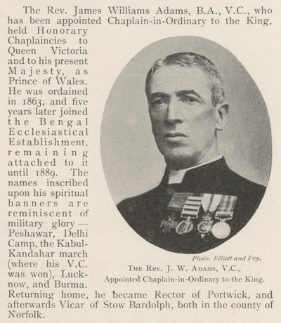 Le révérend J W Adams, VC, nommé aumônier ordinaire du roi - English Photographer