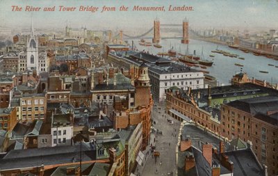 La rivière et Tower Bridge depuis le Monument, Londres - English Photographer